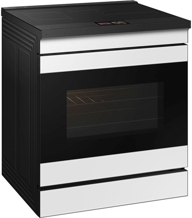 Samsung Bespoke 30" White Glass Slide-In Induction Range-2