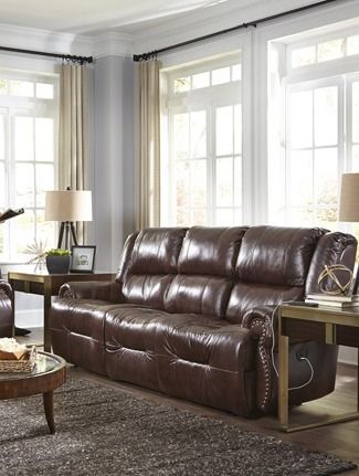Best® Home Furnishings Customizable Genet Leather Power Reclining Space Saver® Sofa-1