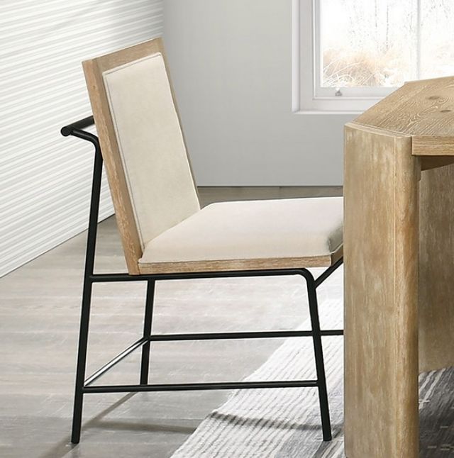 Furniture of America® Edenbridge 2-Piece Beige/Natural Oak Side Chair Set-1