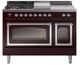 Ilve® Nostalgie II Noblesse 48'' Burgundy Pro Style Dual Fuel Range with Chrome Trim-0