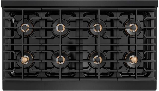 ZLINE Autograph Edition Paramount Series 48" Black Stainless Steel Pro Style Dual Fuel Range with Champagne Bronze Accents -2