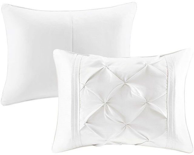 Olliix by Madison Park Laurel 7 Piece White King Tufted Comforter Set-2