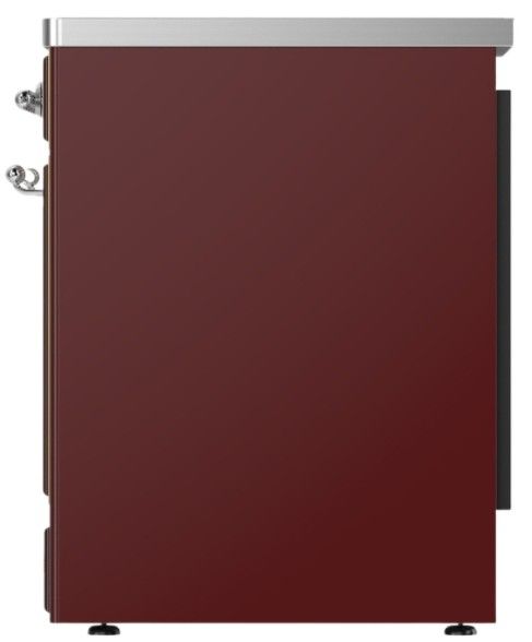 Ilve® Majestic III 30" Burgundy Pro Style Induction Range with Solid Door and Chrome Trim-2