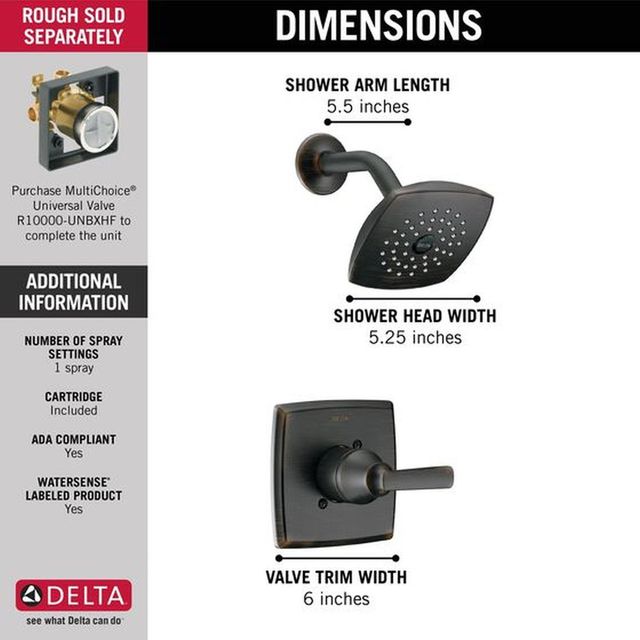 Delta Ashlyn® Monitor® 14 Series Venetian Bronze Shower Trim-3