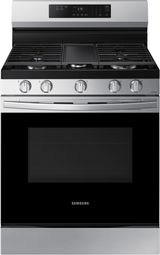 Samsung 30" Stainless Steel Smart Freestanding Natural Gas Range with Dual Ring Power Burner and Self Clean 