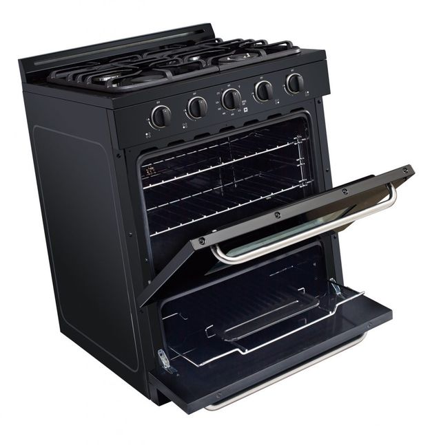 Unique® Appliances Classic 30" Black Freestanding Liquid Propane Gas Range-3