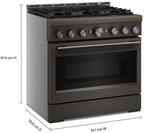 KitchenAid® 36" Black Ore 6 Burner Pro Style Gas Range with No Preheat Air Fry Mode-1