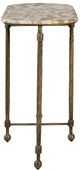 Furniture Classics Colmar Gray/White Console Table with Antique Brass Base-2