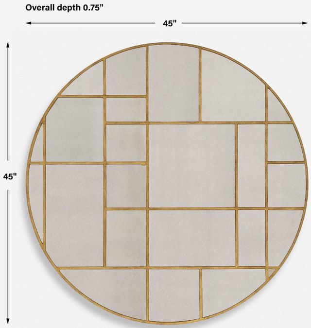 Uttermost® Geometric Antiqued Gold Round Mirror-2