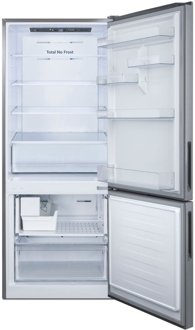 Summit® 28 in. 14.6 Cu. Ft. Stainless Steel Counter Depth Bottom Freezer Refrigerator-1