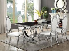 Coaster® Antoine 7-Piece Chrome Rectangular Glass Top Dining Set