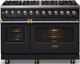 Viking® 5 Series 48" Onyx Pro Style Dual Fuel (NG) Range with Brushed Brass Trim-2