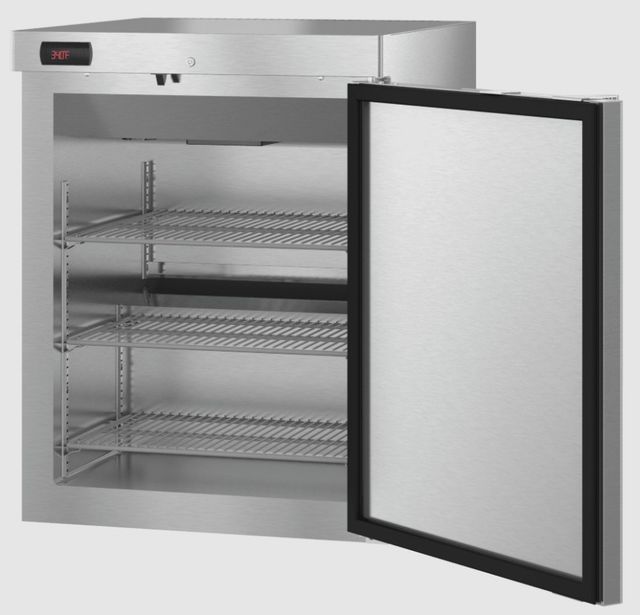 Hoshizaki 23" 3.9 Cu. Ft. Stainless Steel Single Section Compact Undercounter Refrigerator with Solid Doors-1