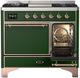 Ilve® Majestic III 40" Emerald Green Pro Style Dual Fuel Natural Gas Range with Solid Door and Copper Trim-3
