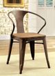 Furniture of America® Cooper 2-Piece Dark Bronze/Dark Oak Dining Side Chair Set-1
