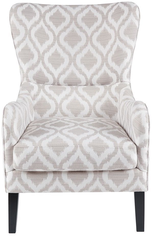 Olliix by Madison Park Grey/White Arianna Swoop Wing Chair-0