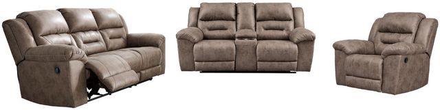 Signature Design by Ashley® Stoneland 3-Piece Fossil Living Room Set with Reclining Sofa-0
