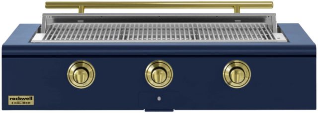 Caliber™ Rockwell Social 3-Burner Cobalt Built-In Liquid Propane Grill with Brass Hardware-0