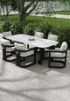 Sunset West Malibu Matte Coal Aluminum Outdoor Dining Arm Chair with Cast Silver Cushion-5