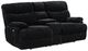 Elements International Admiral Black Power Motion Loveseat with Console-0