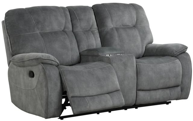 Parker House® Cooper Shadow Gray Manual Reclining Console Loveseat-1