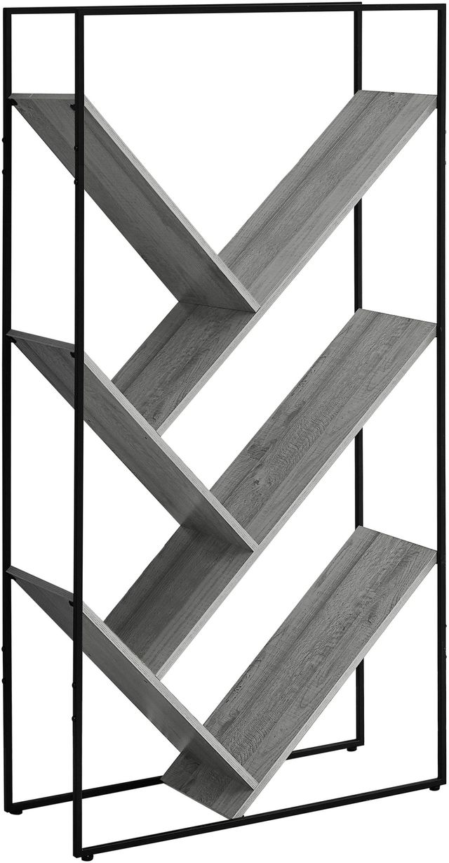 Monarch Specialties Inc. Grey Black Metal Bookcase