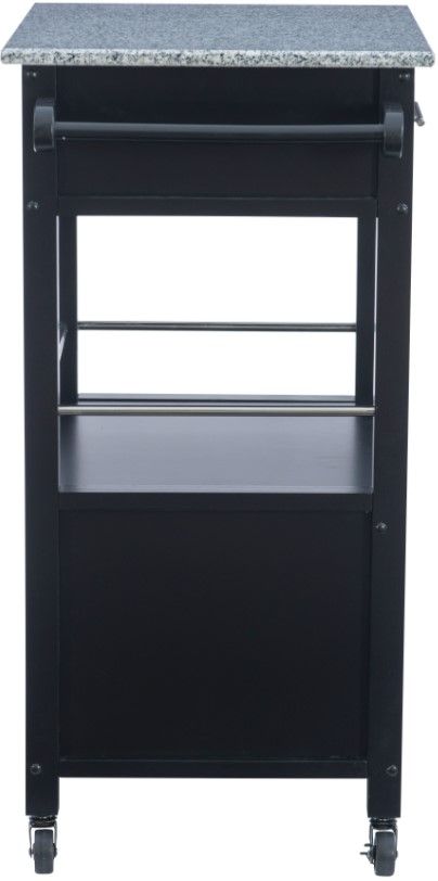 Linon Mitchell Black Kitchen Cart with Granite Top-4