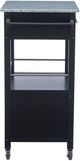 Linon Mitchell Black Kitchen Cart with Granite Top-4