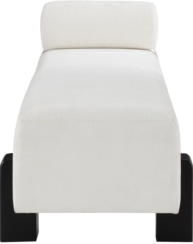 Meridian Furniture Edison Cream/Black Chenille Fabric Bench-2