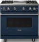 Viking® 5 Series 36" Slate Blue Pro Style Gas (LP) Range with Polished Chrome Trim-0