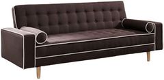 Milton Greens Stars Dark Brown Click Clack Tufted Futon Couch with Pillows