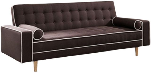 Milton Greens Stars Dark Brown Click Clack Tufted Futon Couch with Pillows-0