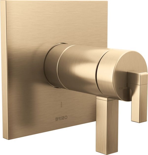 Brizo Frank Lloyd Wright® Brilliance® Luxe Gold® TempAssure® Thermostatic Valve Trim - Less Handles-1