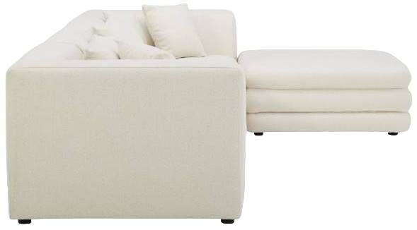 Moe's Home Collection Lowtide Lounge 4-Piece Warm White Modular Sectional and Ottoman-2