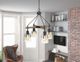 Cal® Lighting & Accessories Aosta Beige/Iron Chandelier with Bubbled Glass Shades-2