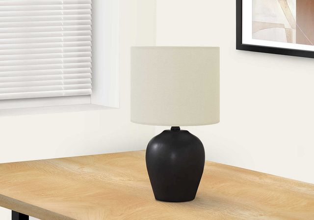 Monarch Specialties Inc. 17"H Black Ceramic Table Lamp-3