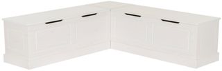 Linon Norah White Backless Breakfast Nook