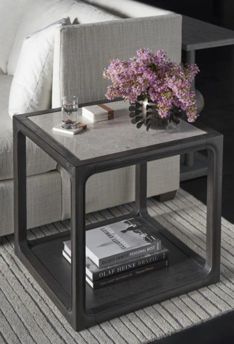Universal Explore Home™ Coalesce Halen Gray End Table with Ravenwood Base-1