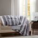 Olliix by Madison Park Zuri Grey Faux Fur Oblong Pillow-1