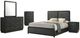 Coaster® Cavelle 5-Piece Black Youth Full Upholstered Panel Bedroom Set-1