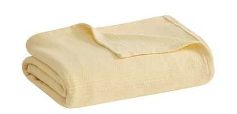 Olliix by Madison Park Freshspun Basketweave Yellow Twin Cotton Blanket-0