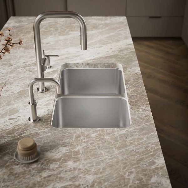 KOHLER® Undertone® Stainless Steel 32" Undermount Double-Bowl Kitchen Sink-2
