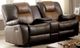 Furniture of America® Pollux Brown/Dark Brown Manual Reclining Loveseat-0