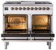 Ilve® Nostalgie II Noblesse 40'' White Pro Style Dual Fuel Range with Burnished Trim-2