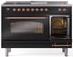 Ilve® Nostalgie II Series 48" Glossy Black Pro Style Dual Fuel Range-3