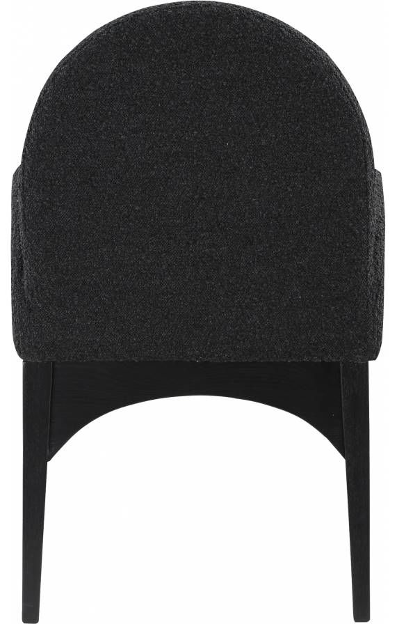 Meridian Furniture Waldorf Black Boucle Upholstered Dining Arm Chair-2