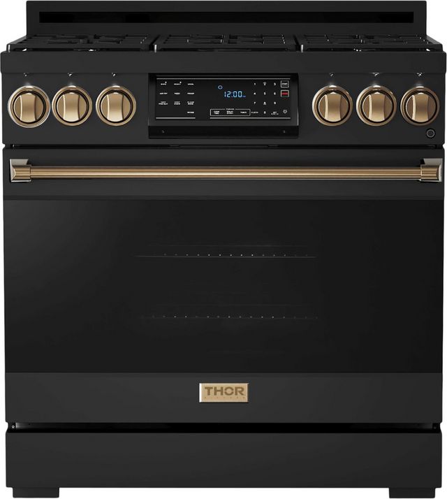 Thor Kitchen® Gordon Ramsay Series 36" Matte Black Pro Style Gas Range-0