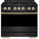ZLINE Marino 36" Black Stainless Steel Pro Style Gas Range with Champagne Bronze Accents-0