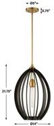 Uttermost® Darby Dark Bronze/Warm Brass Pendant-2