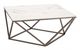 Zuo® Modern Tintern White Marble Coffee Table with Antique Brass Base-0
